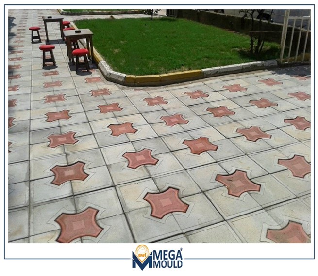 Decorative paving slabs blocks